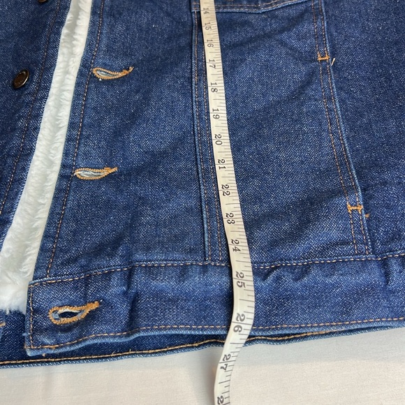 Wrangler Sherpa Lined Jean Jacket Blue Denim Chore Barn Coat SZ L New - Picture 15 of 15